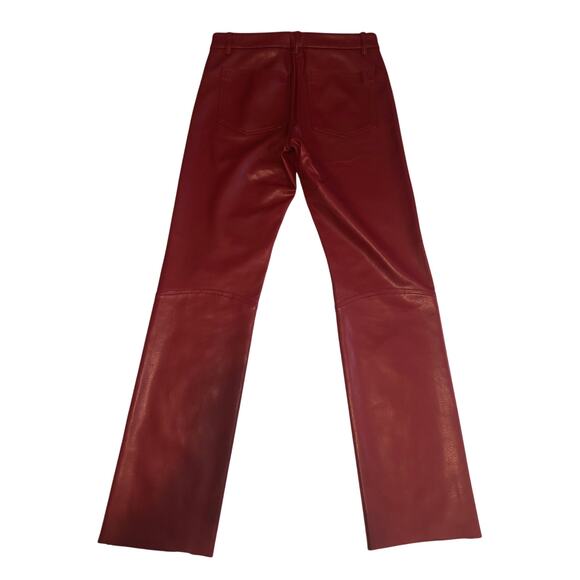 Vegan Leather Red Pants Size XS/S Teenflo Maurice Tarica Canada Lined Jeans - Picture 3 of 12